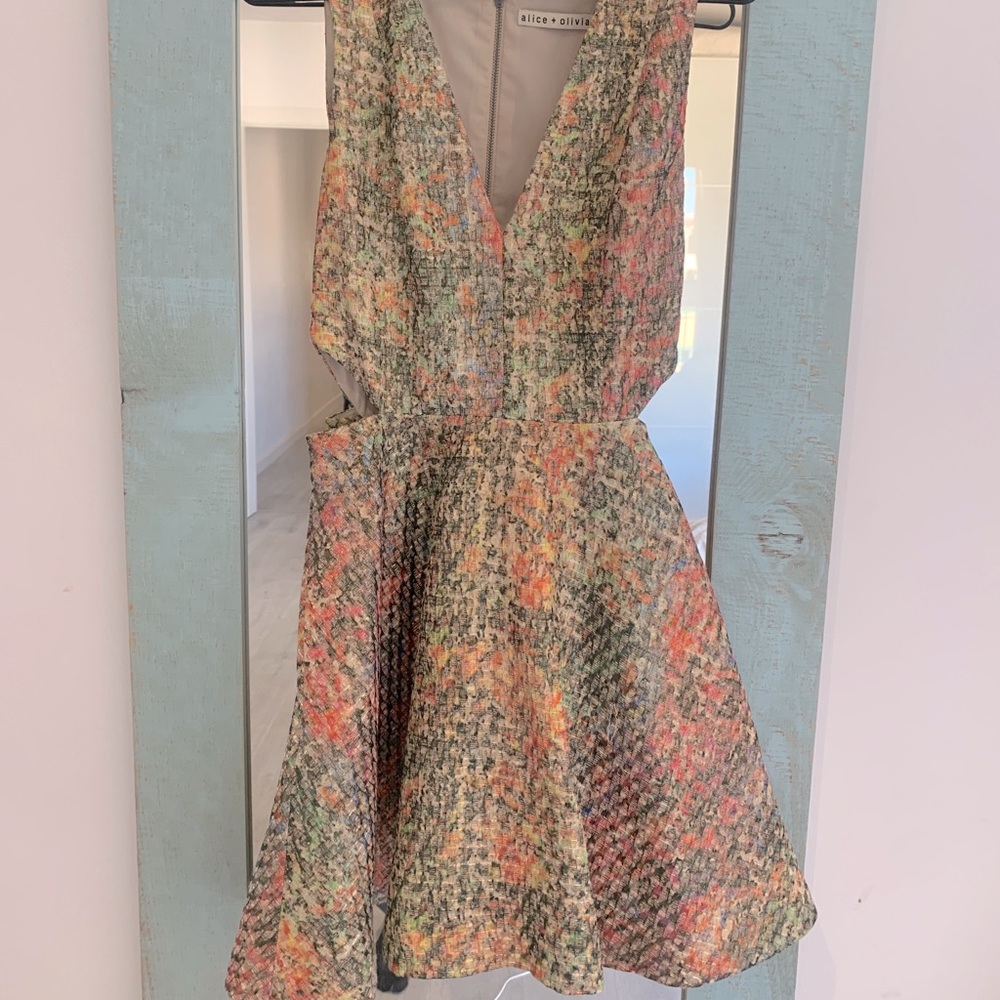 Multi metallic cut open side Alice & Olivia Dress